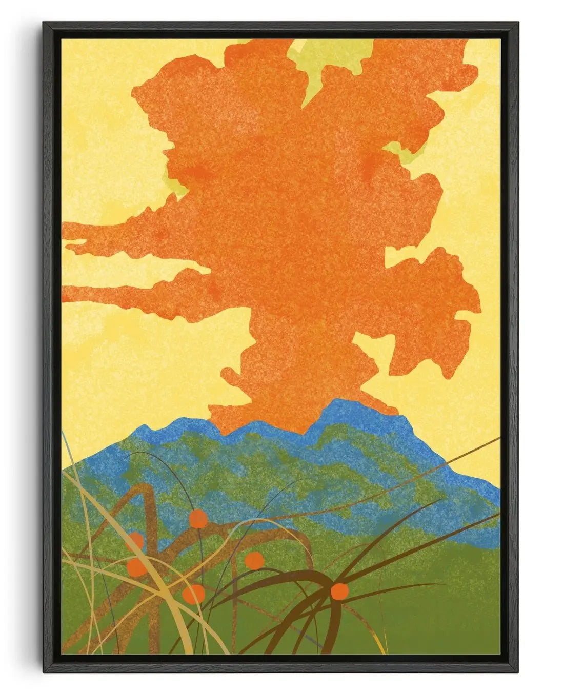 orange-volcano-canvas-print-by-lily-kong-drool-art