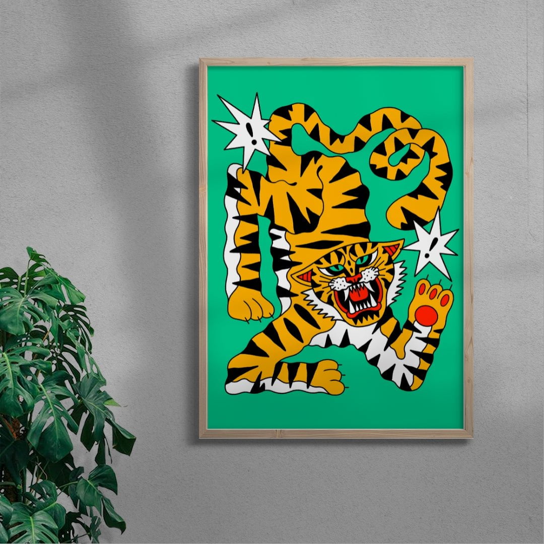Big Cat contemporary wall art print by Jamie Muck - sold by DROOL