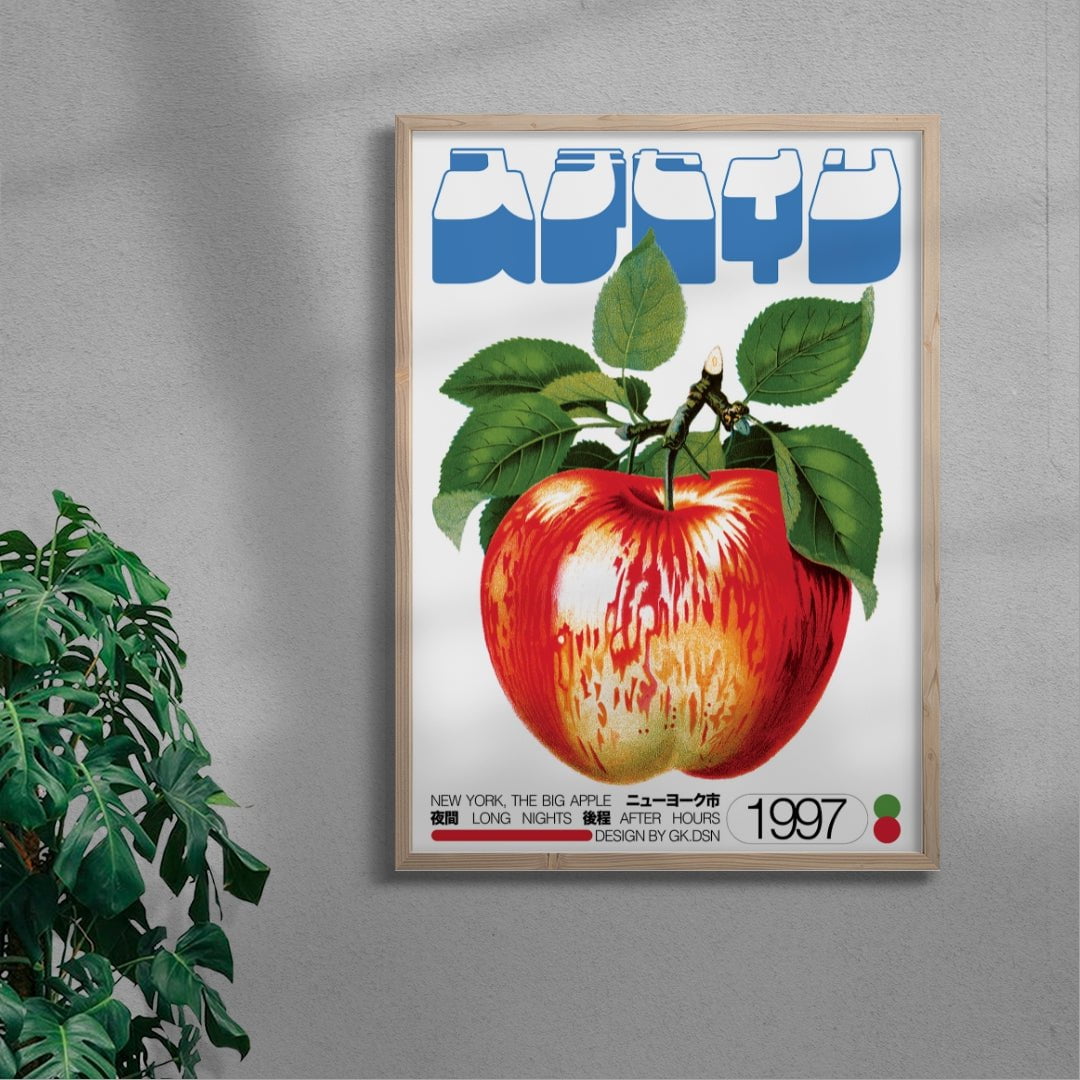 Red Apple contemporary wall art print by George Kempster - sold by DROOL
