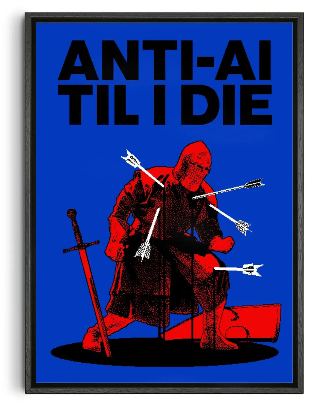 Anti-AI Til I Die - Canvas Print by christos.jpeg | DROOL Art