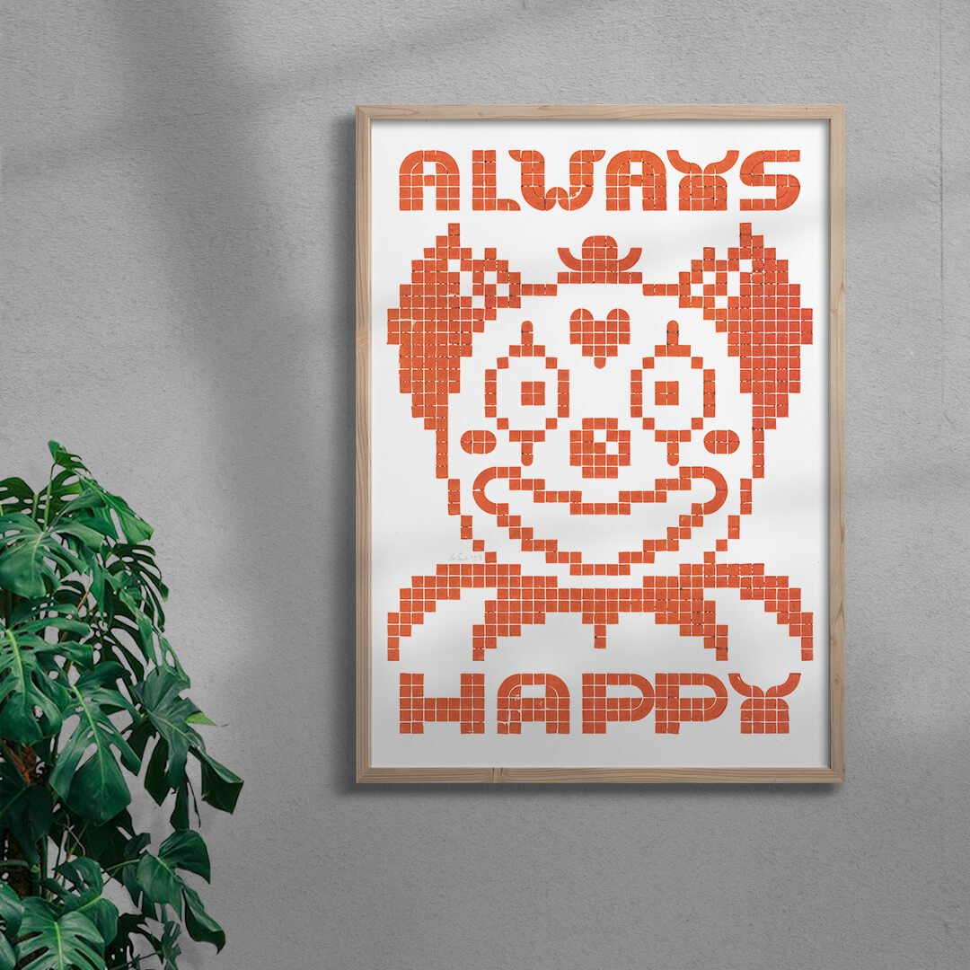 Always Happy contemporary wall art print by Eric Schwarz - sold by DROOL