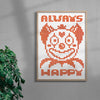 Always Happy contemporary wall art print by Eric Schwarz - sold by DROOL