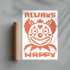 Always Happy contemporary wall art print by Eric Schwarz - sold by DROOL