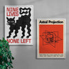 Astral Lives Set contemporary wall art print by DROOL - sold by DROOL