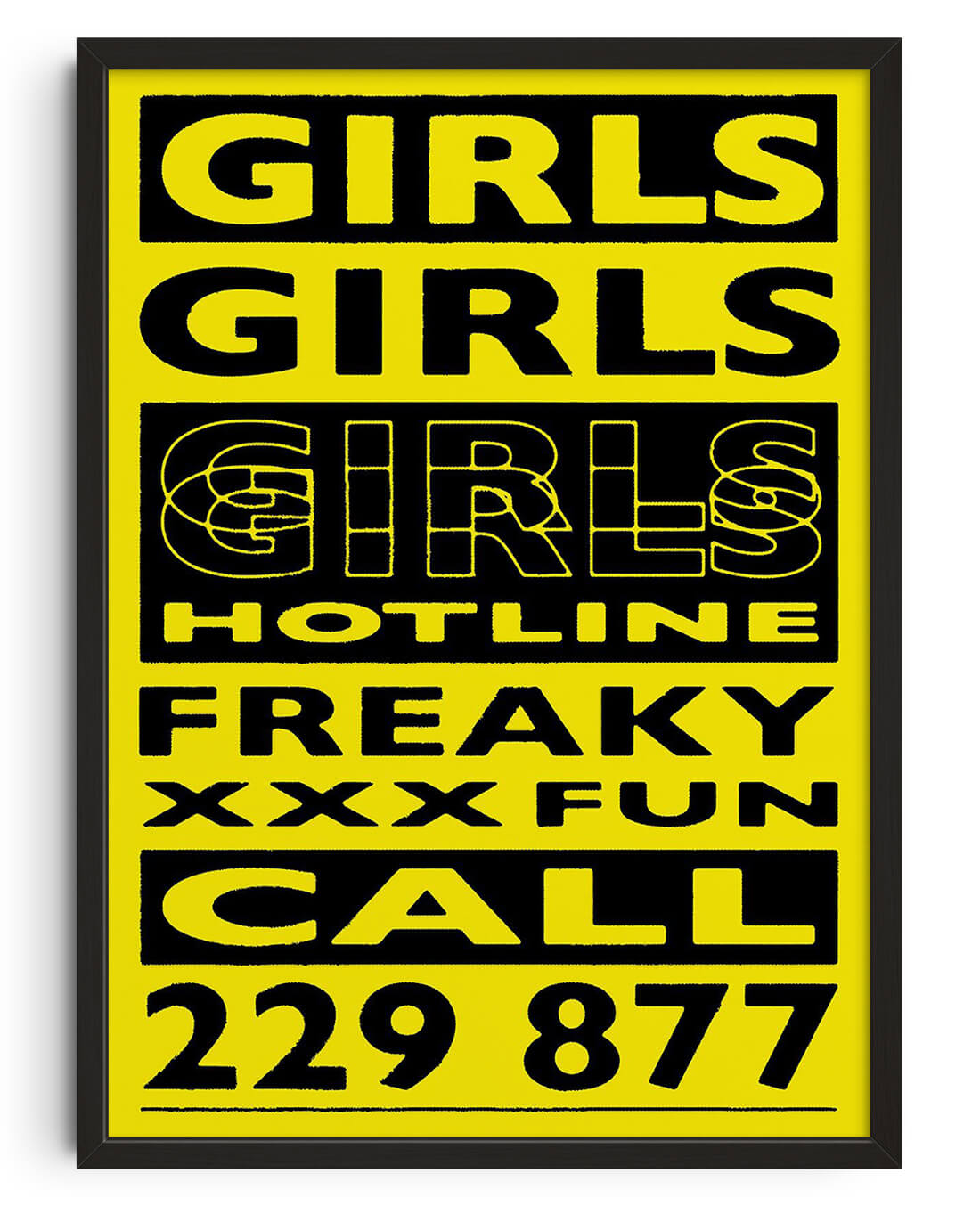 11.7x16.5" (A3) GIRLS GIRLS GIRLS - UNFRAMED contemporary wall art print by Sven Silk - sold by DROOL