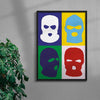 Balaclava contemporary wall art print by Max Blackmore - sold by DROOL