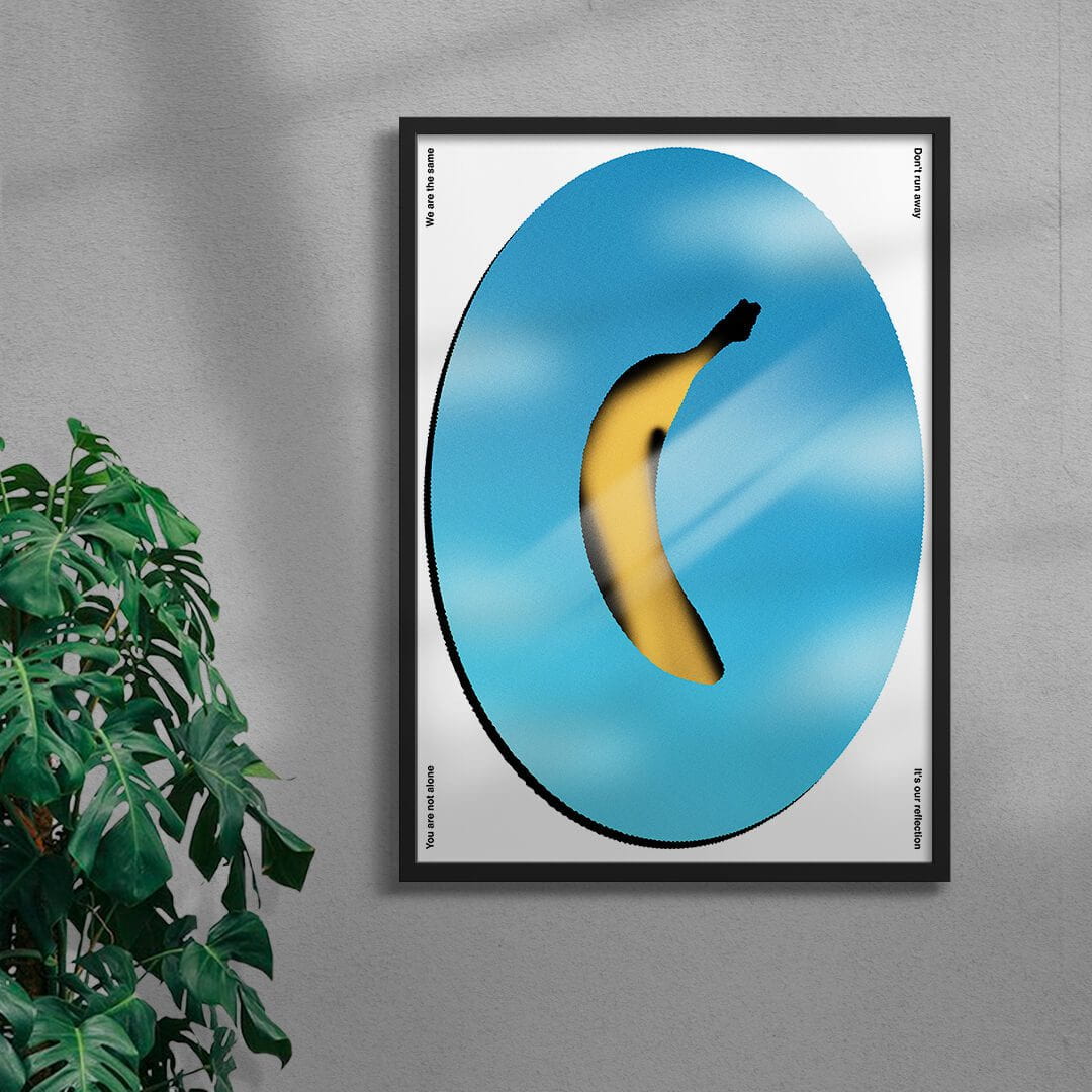 Banana contemporary wall art print by Jorge Santos - sold by DROOL