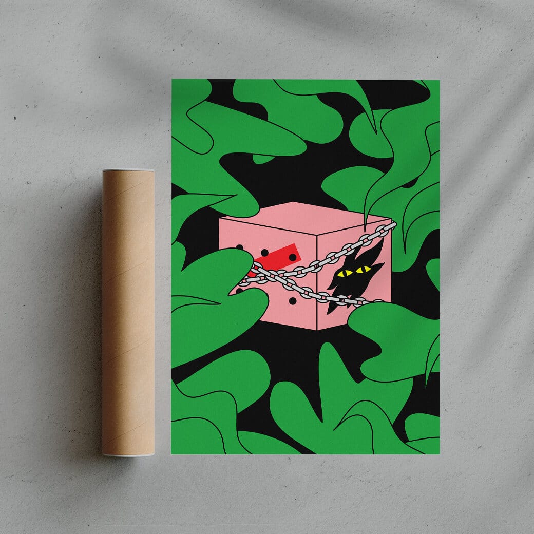 Beast in a box contemporary wall art print by GOOD OMEN - sold by DROOL