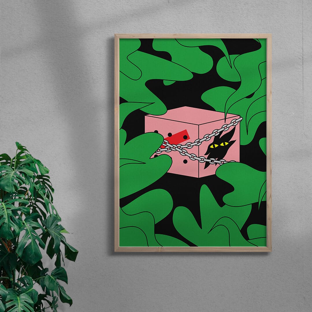 Beast in a box contemporary wall art print by GOOD OMEN - sold by DROOL