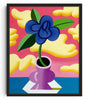 Blue flower contemporary wall art print by Juan de la Rica - sold by DROOL