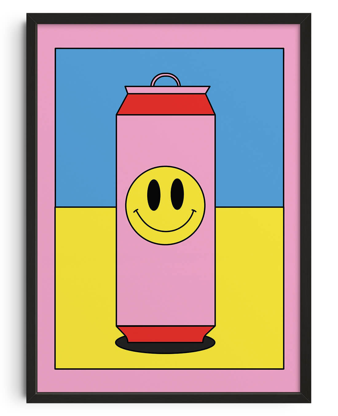 Happy can of beer contemporary wall art print by Petra - sold by DROOL