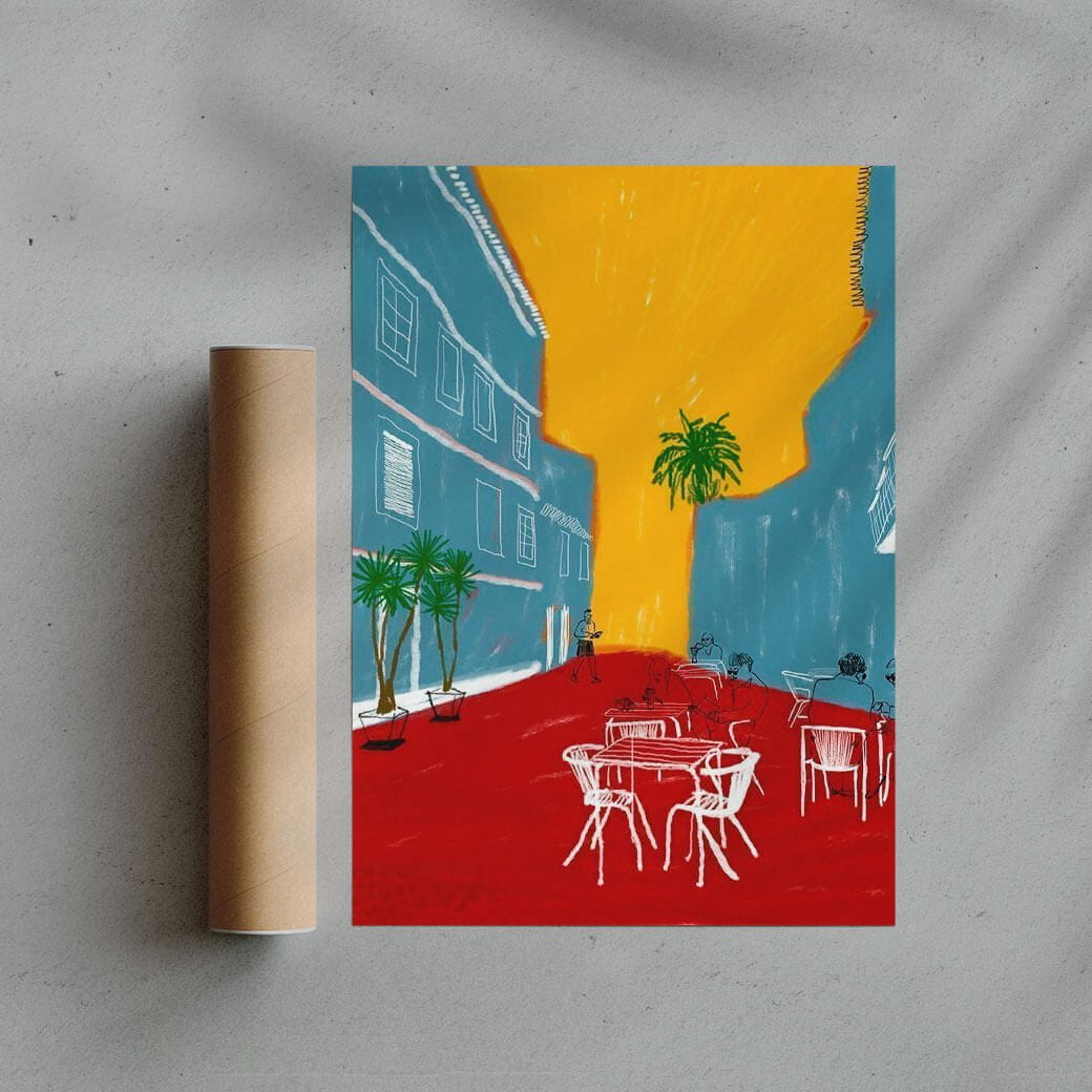 Cafe Terrace contemporary wall art print by mareykrap - sold by DROOL