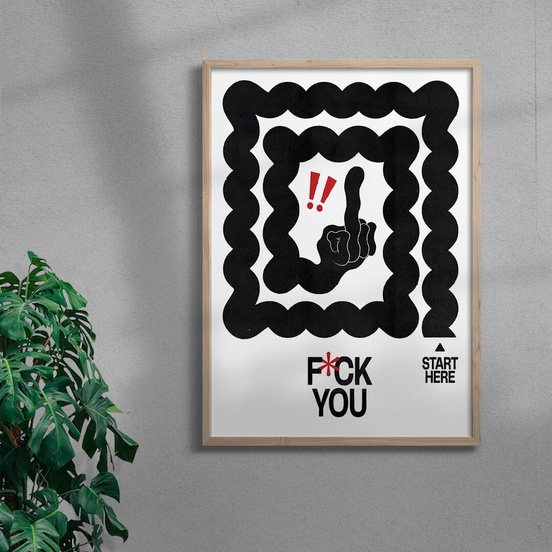 F U contemporary wall art print by Alexander Khabbazi - sold by DROOL