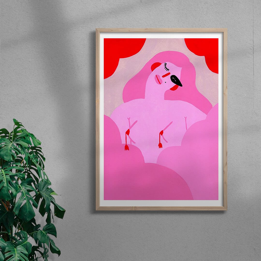 Flirty contemporary wall art print by Kissi Ussuki - sold by DROOL