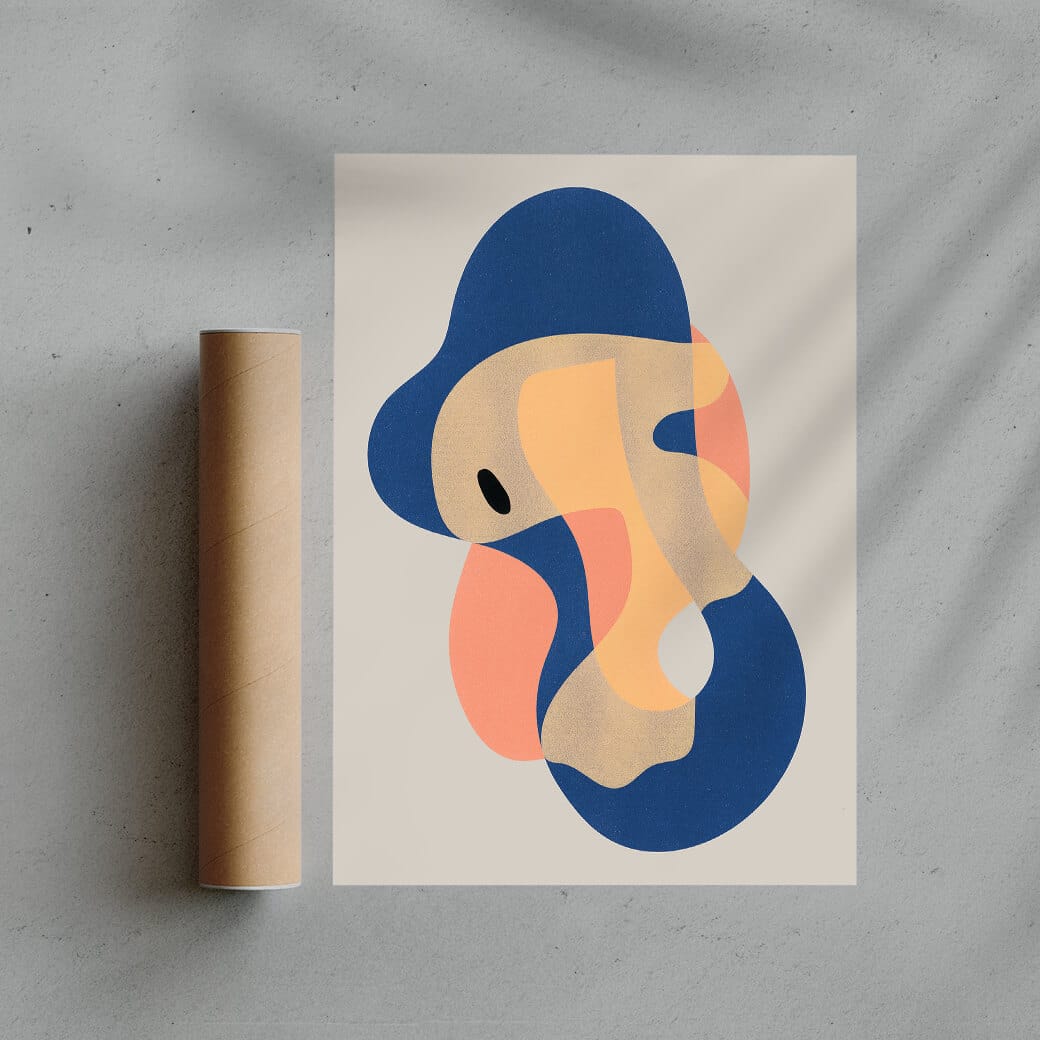 Floating Shapes #1 contemporary wall art print by frisk - sold by DROOL