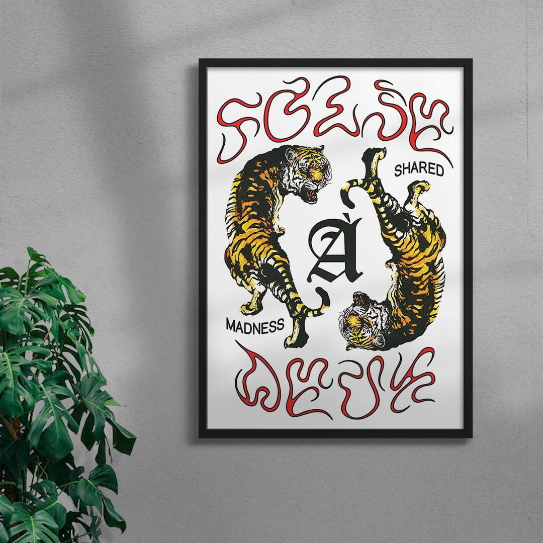 Folie à deux contemporary wall art print by Utsav Verma - sold by DROOL