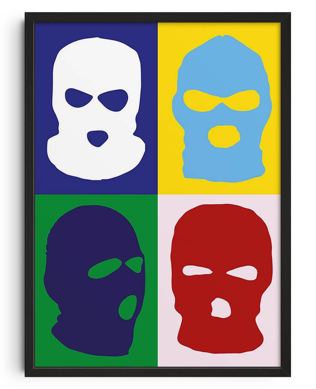 Balaclava contemporary wall art print by Max Blackmore - sold by DROOL