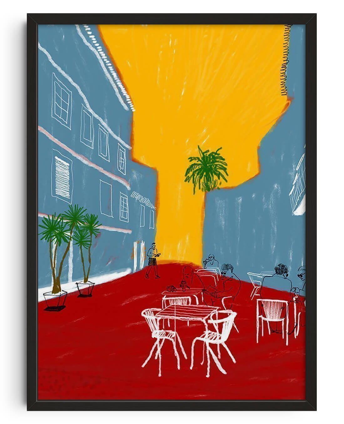 Cafe Terrace contemporary wall art print by mareykrap - sold by DROOL