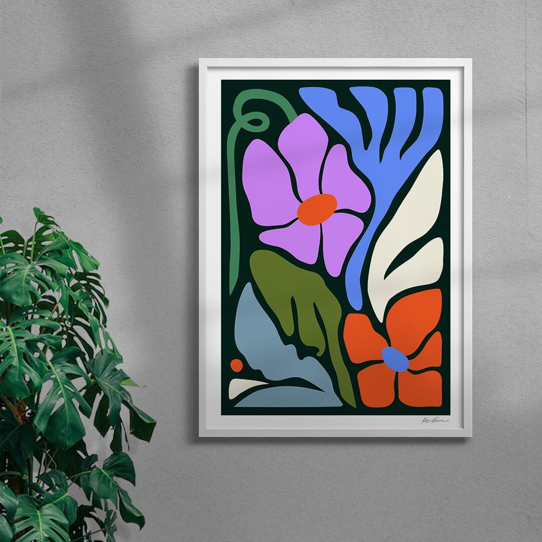 La Décision de la fleur contemporary wall art print by Kim Van Vuuren - sold by DROOL