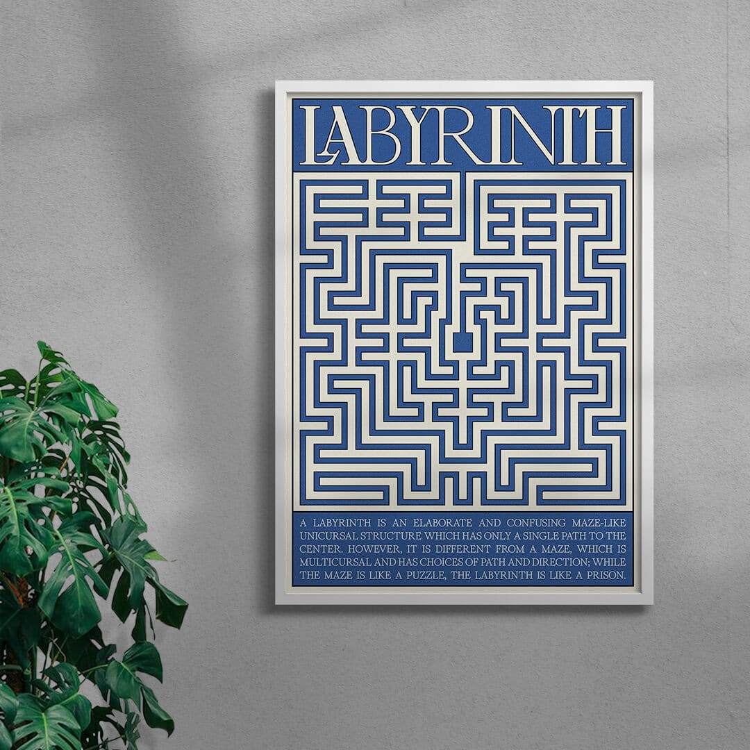 Labyrinth contemporary wall art print by Utsav Verma - sold by DROOL