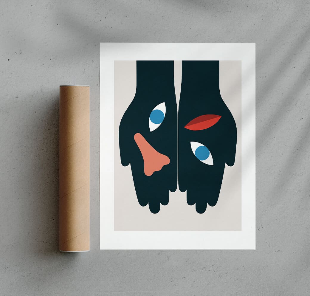 Loose Face contemporary wall art print by David Vanadia - sold by DROOL