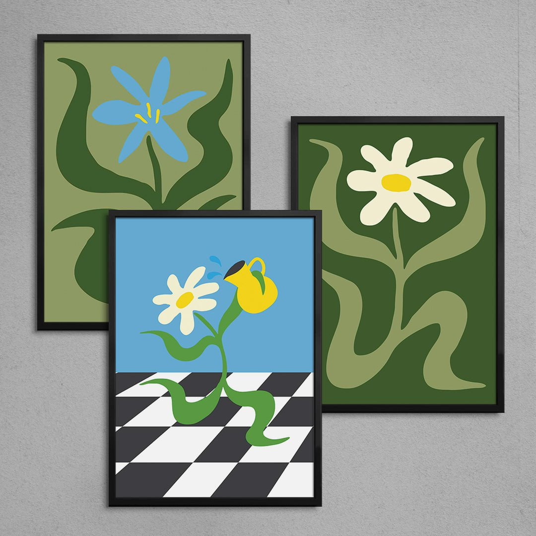 Max Flowers Set contemporary wall art print by DROOL - sold by DROOL