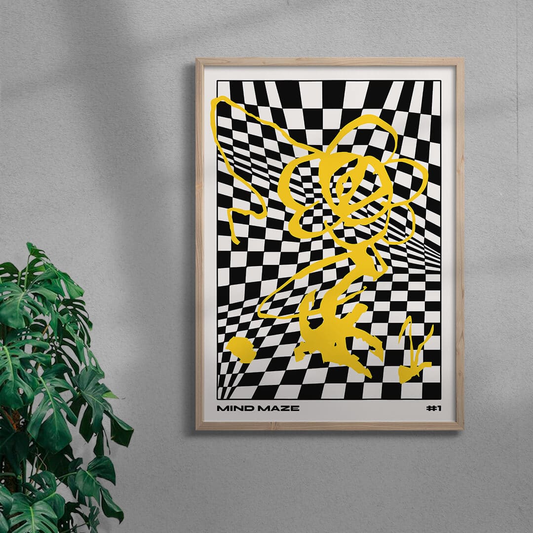 11.7x16.5" (A3) Mind Maze #1 - UNFRAMED contemporary wall art print by Lou Wang - sold by DROOL