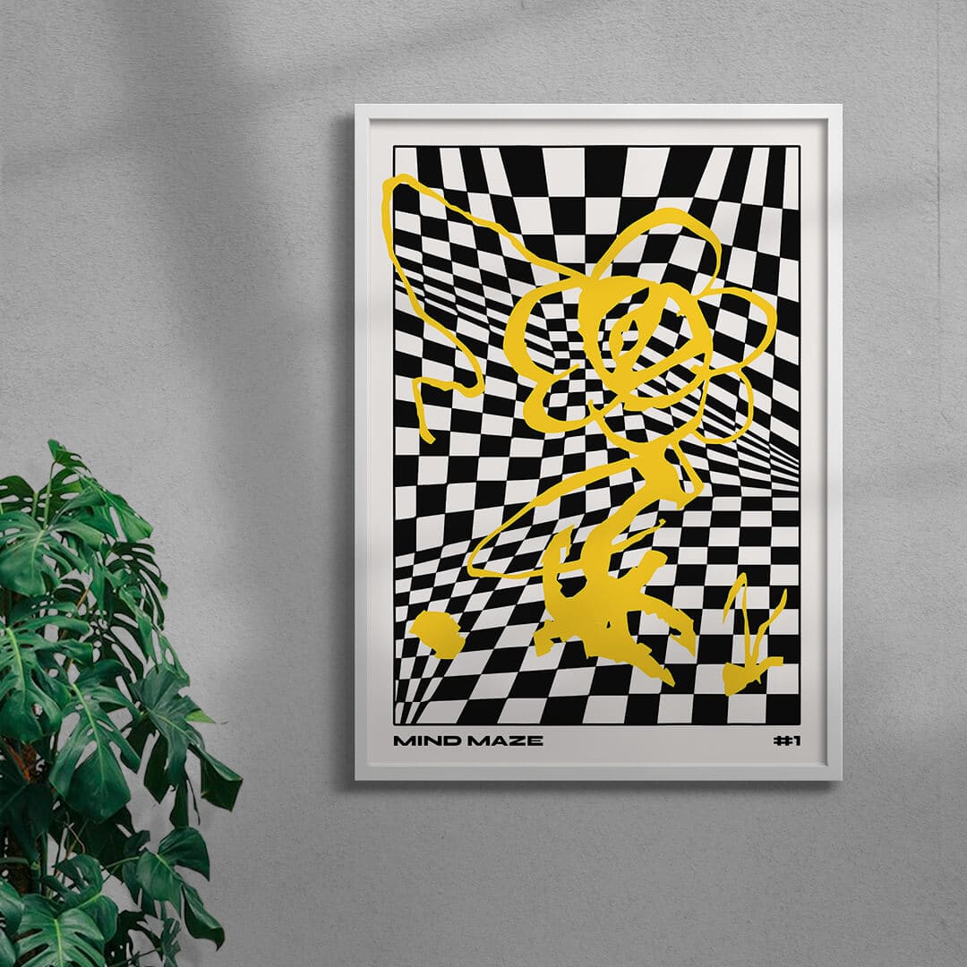 11.7x16.5" (A3) Mind Maze #1 - UNFRAMED contemporary wall art print by Lou Wang - sold by DROOL