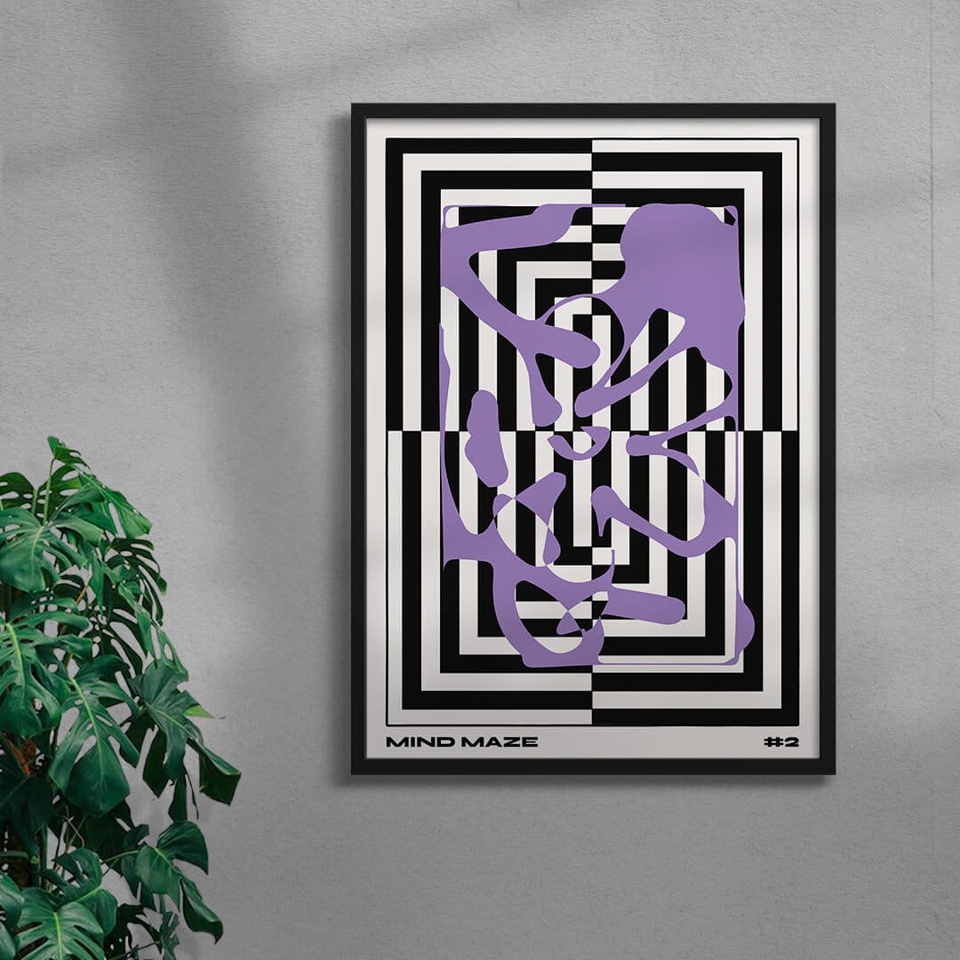 Mind Maze #2 - UNFRAMED contemporary wall art print by Lou Wang - sold by DROOL