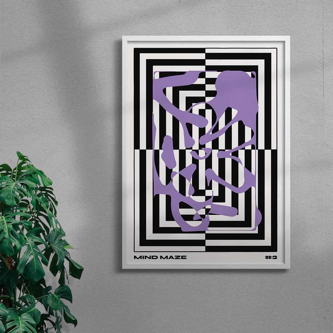 Mind Maze #2 contemporary wall art print by Lou Wang - sold by DROOL