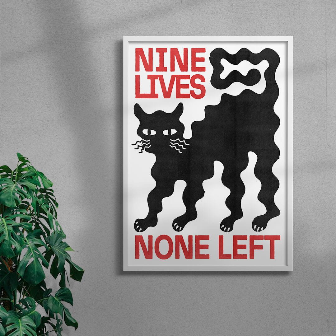 11.7x16.5" (A3) Nine Lives - UNFRAMED contemporary wall art print by Alexander Khabbazi - sold by DROOL