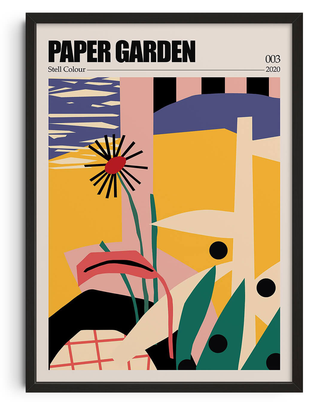 Paper Garden III contemporary wall art print by Stell Paper - sold by DROOL