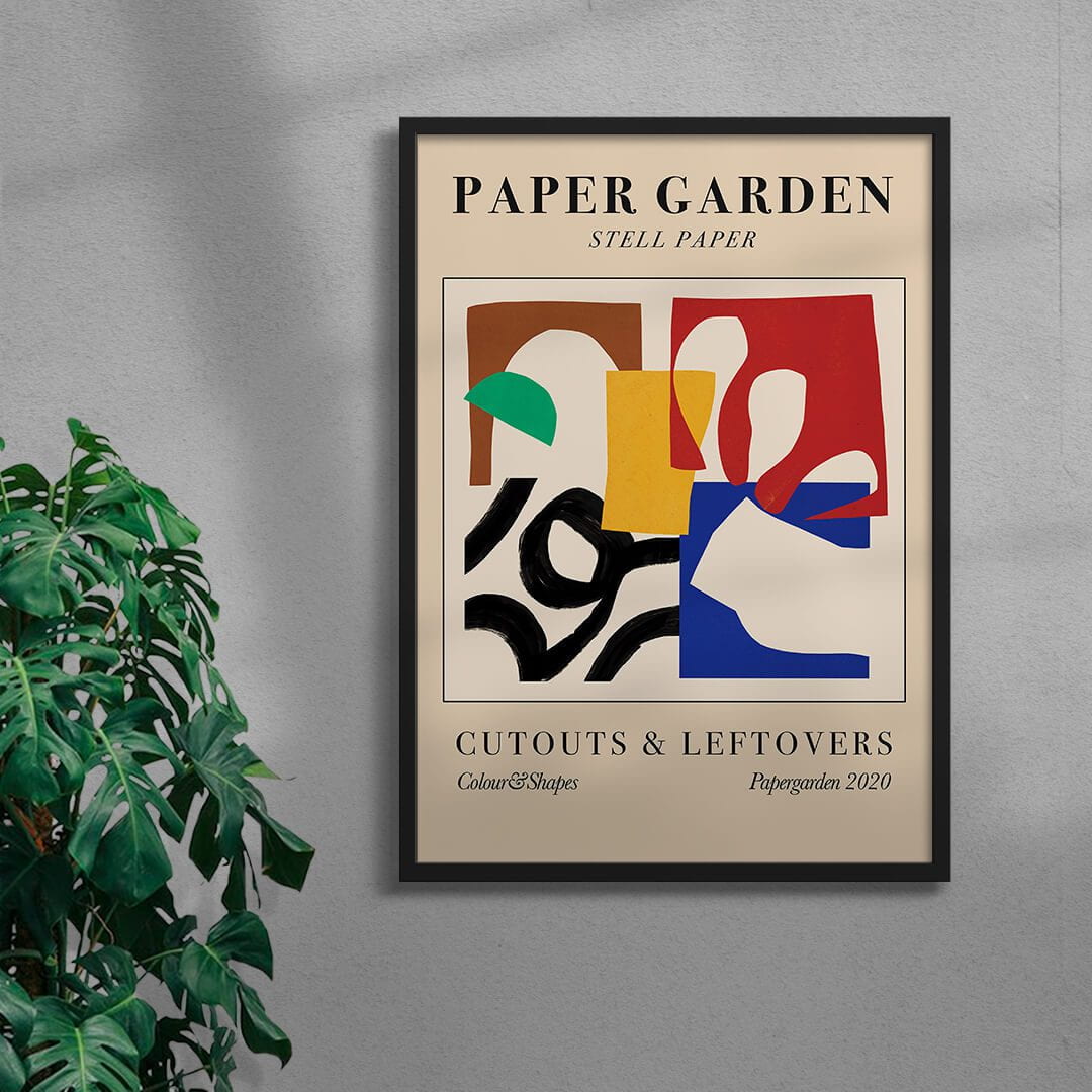 Paper Garden I-I contemporary wall art print by Stell Paper - sold by DROOL