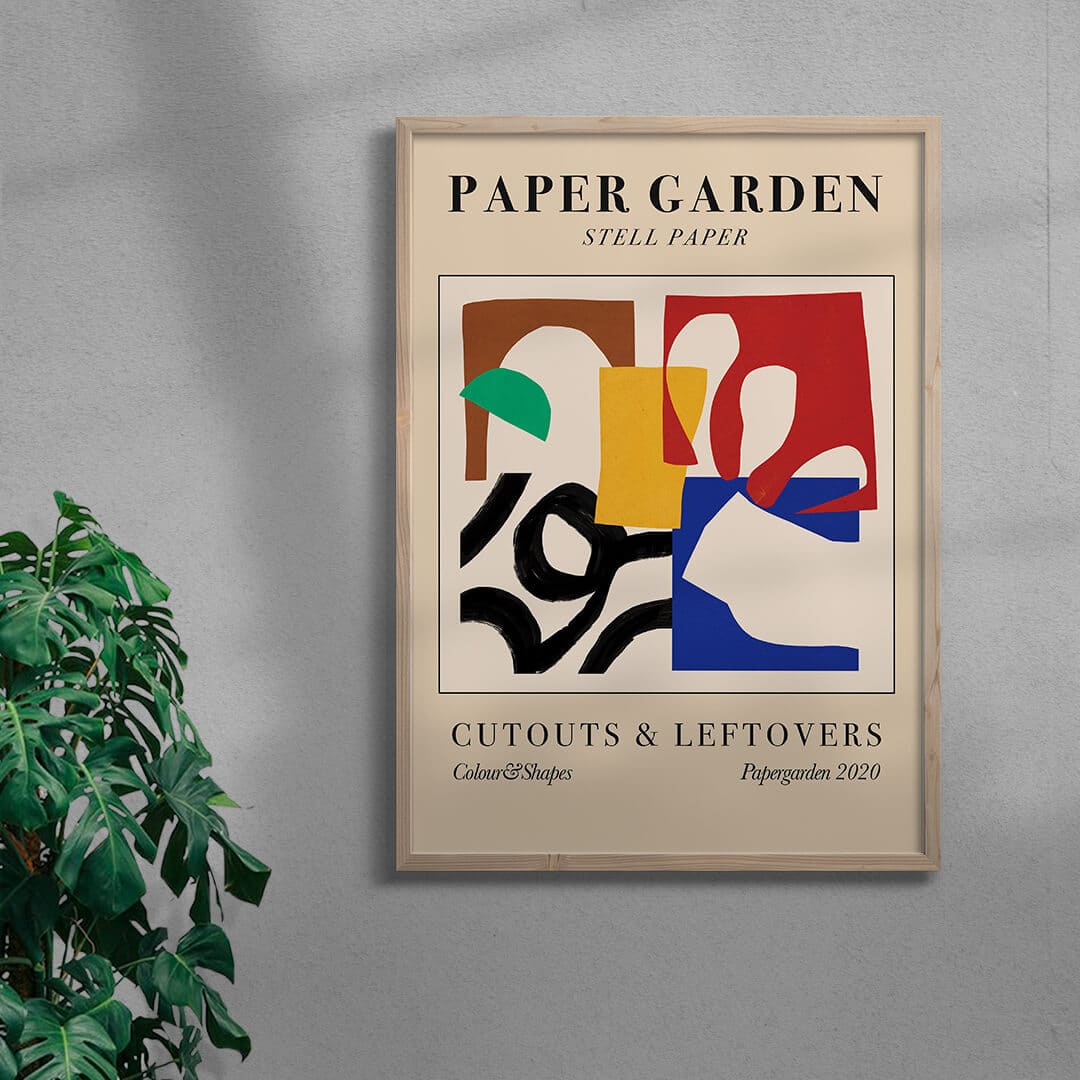 Paper Garden I-I contemporary wall art print by Stell Paper - sold by DROOL