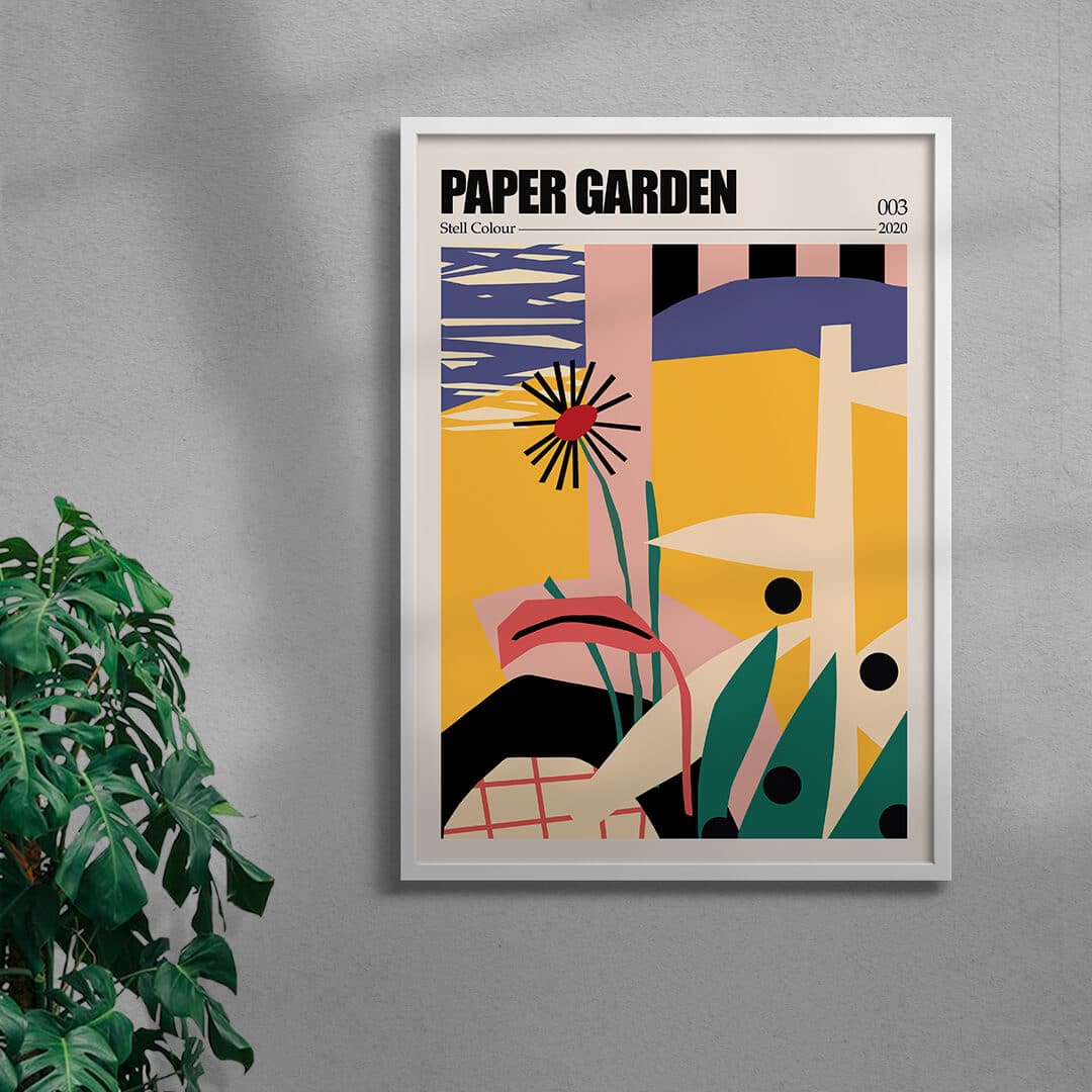 Paper Garden III contemporary wall art print by Stell Paper - sold by DROOL