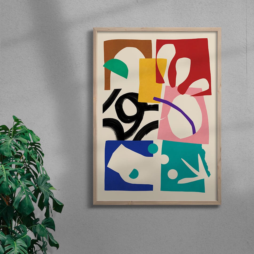 Paper Cut Set contemporary wall art print by DROOL - sold by DROOL