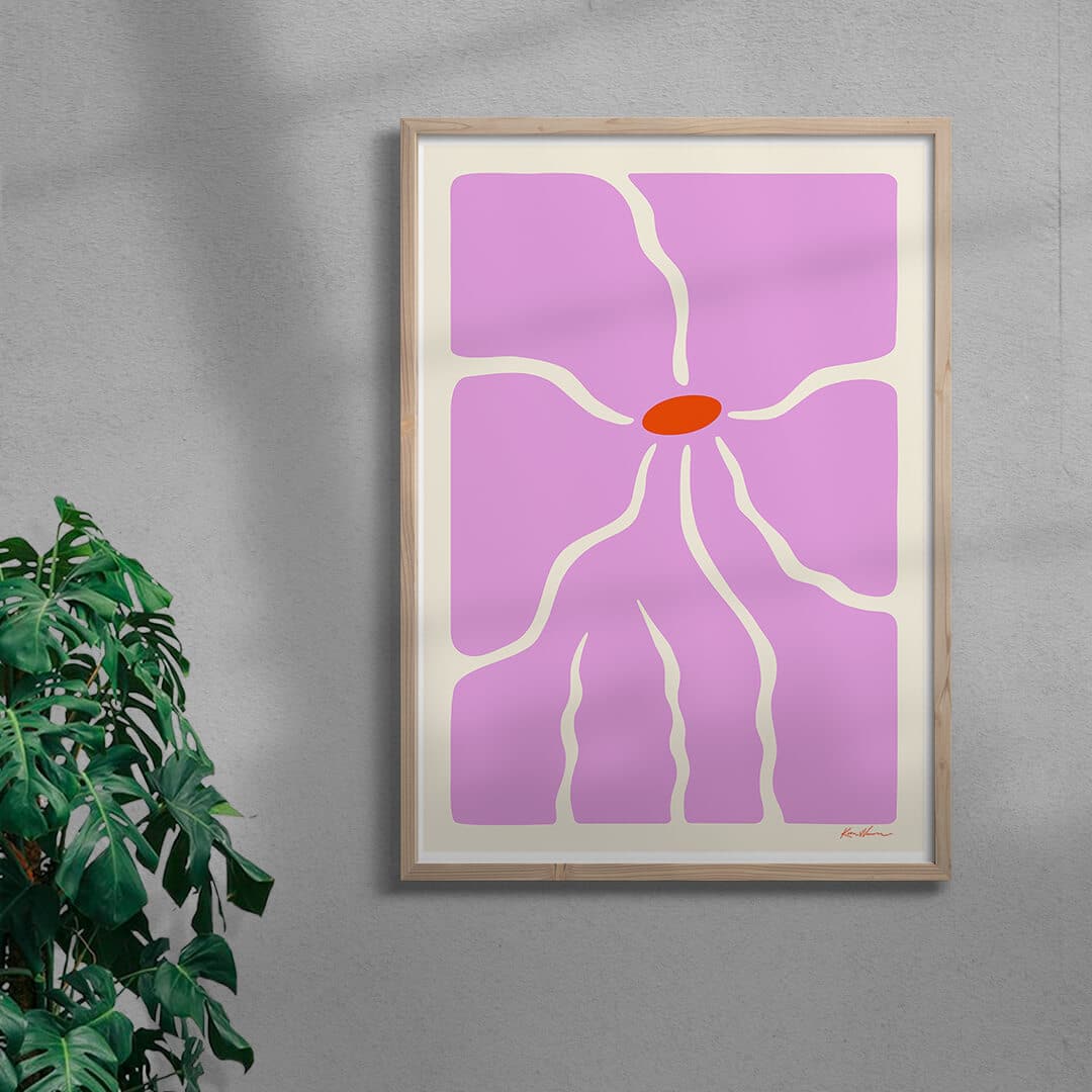 Pink ´n`Poisonous contemporary wall art print by Kim Van Vuuren - sold by DROOL