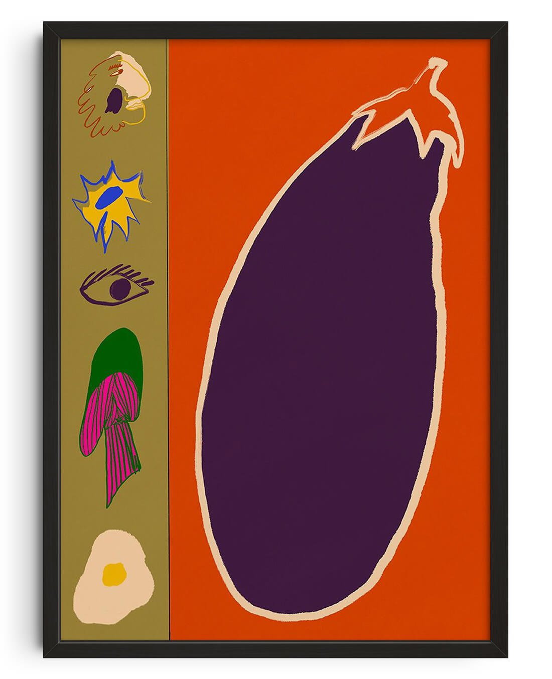 Aubergine Slice by Lauren Doughty contemporary wall art print from DROOL