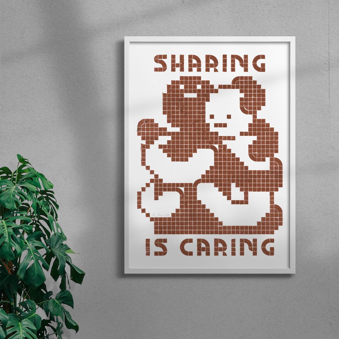 Sharing Is Caring contemporary wall art print by Eric Schwarz - sold by DROOL