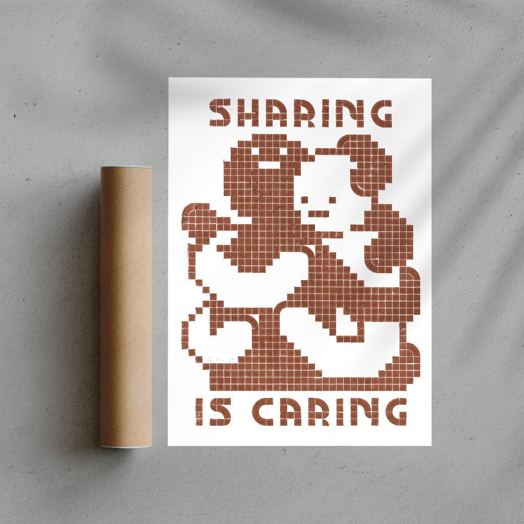 Sharing Is Caring contemporary wall art print by Eric Schwarz - sold by DROOL