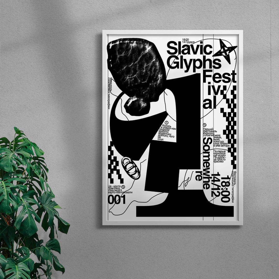 Slavic Glyphs Festival contemporary wall art print by Vlad Boyko - sold by DROOL