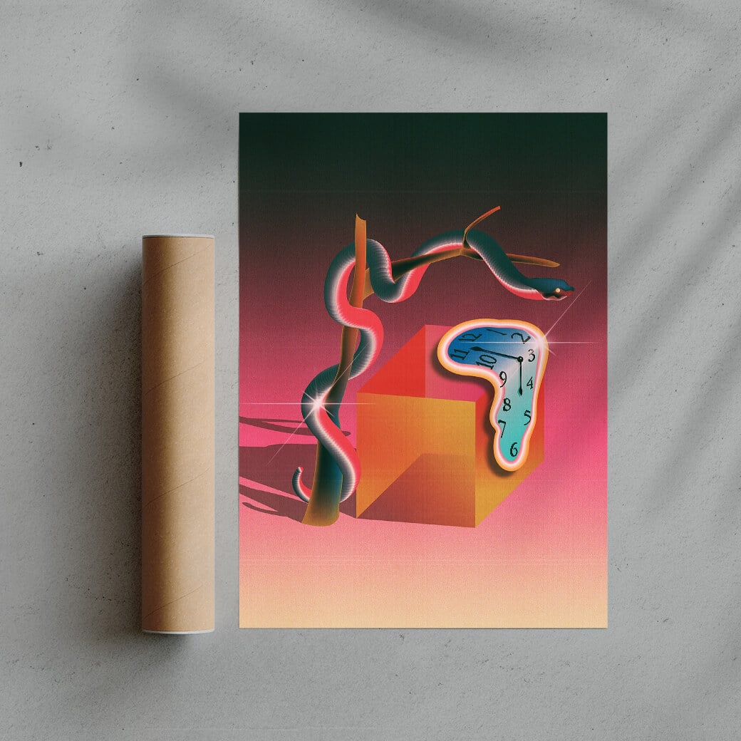 The Persistence of Pink contemporary wall art print by Paulina Almira - sold by DROOL