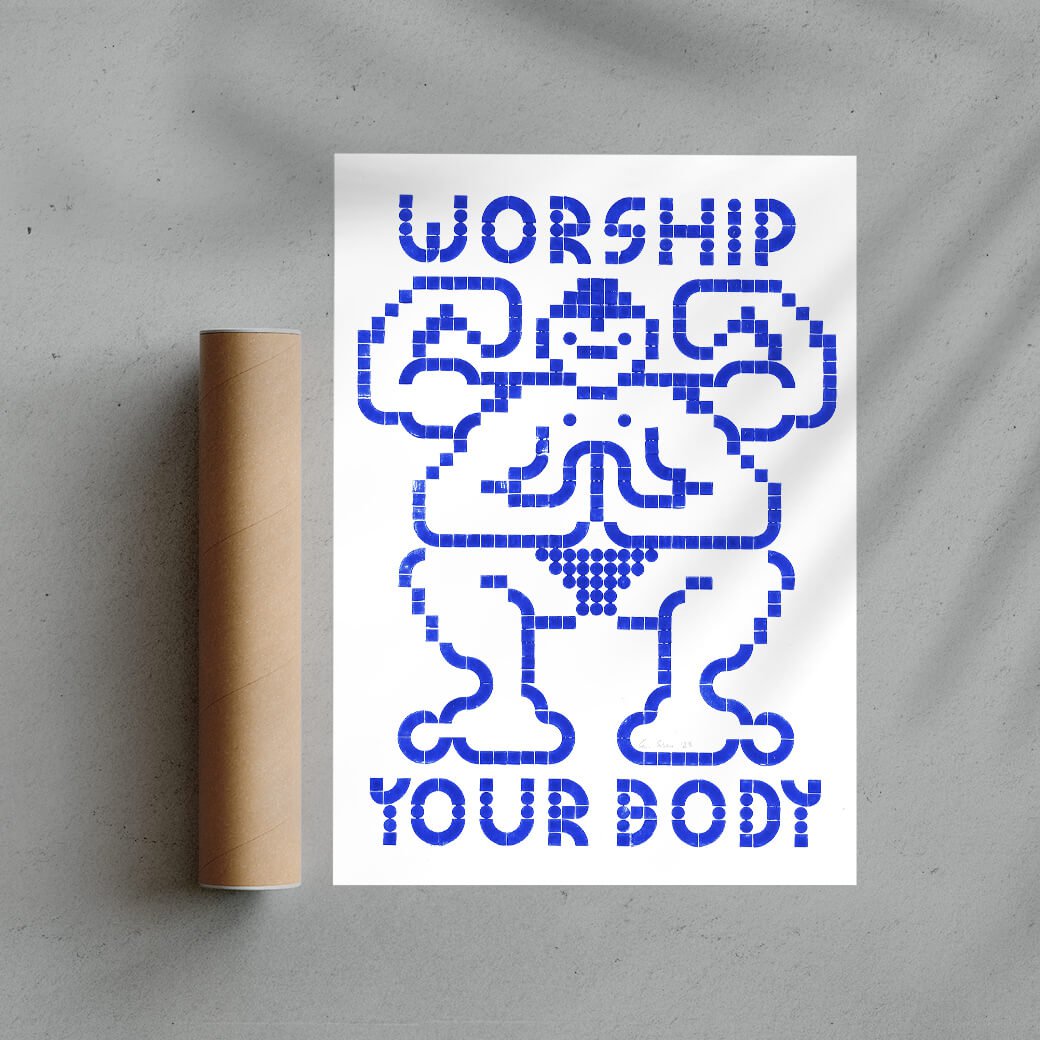 Worship Your Body contemporary wall art print by Eric Schwarz - sold by DROOL