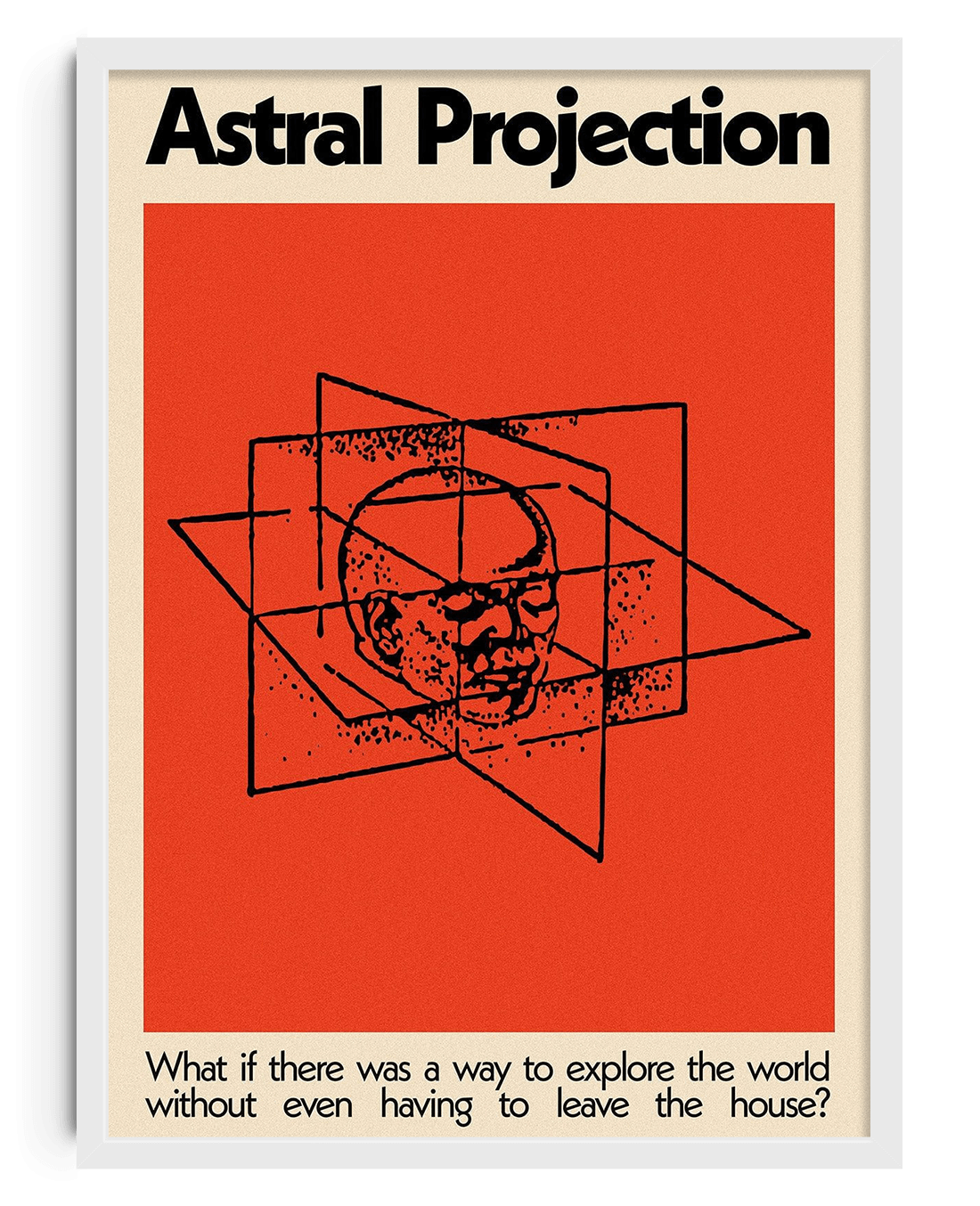 8.3x11.7" (A4) / Framed white Astral Projection contemporary wall art print by George Kempster - sold by DROOL