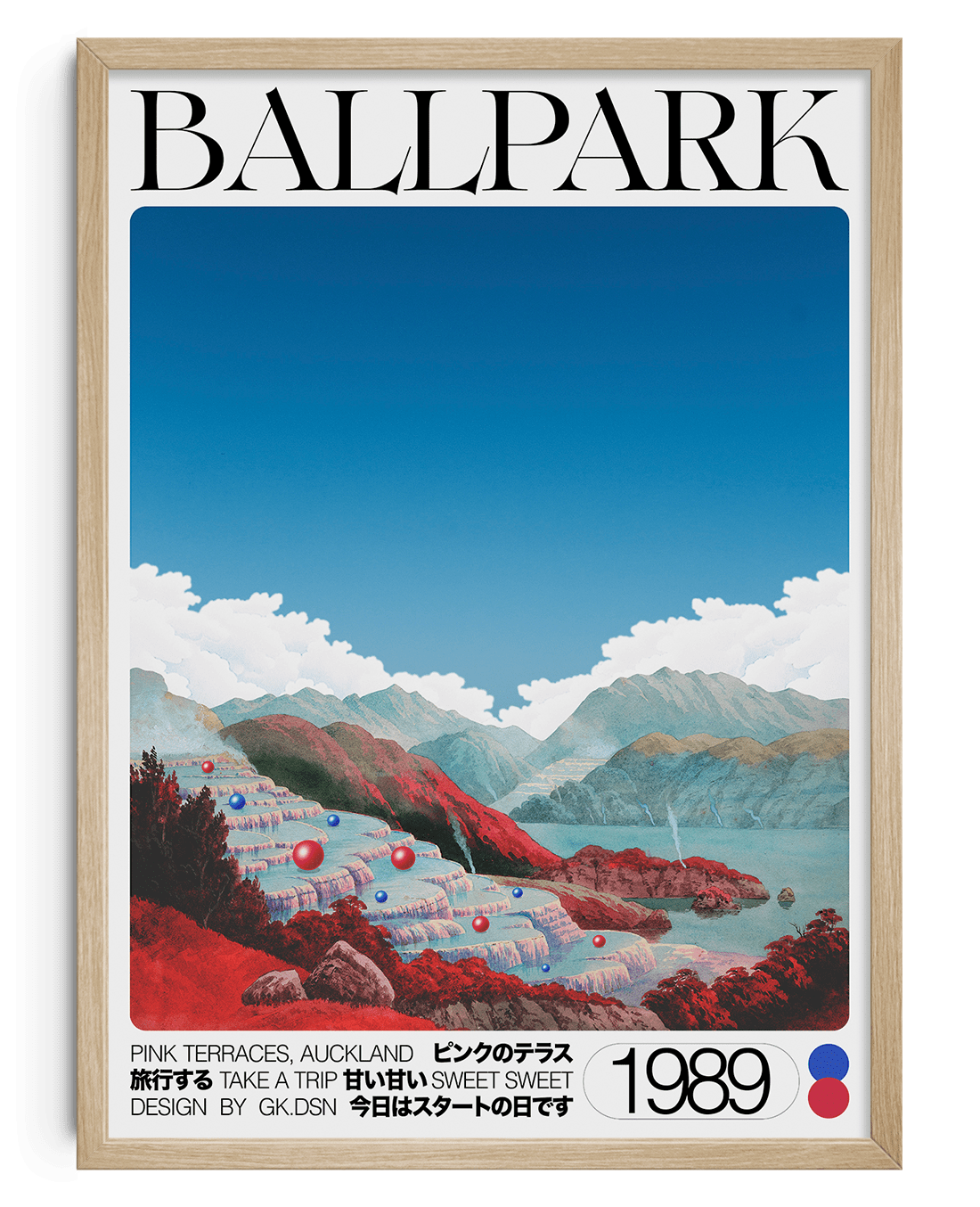 8.3x11.7" (A4) / Framed natural BALLPARK contemporary wall art print by George Kempster - sold by DROOL