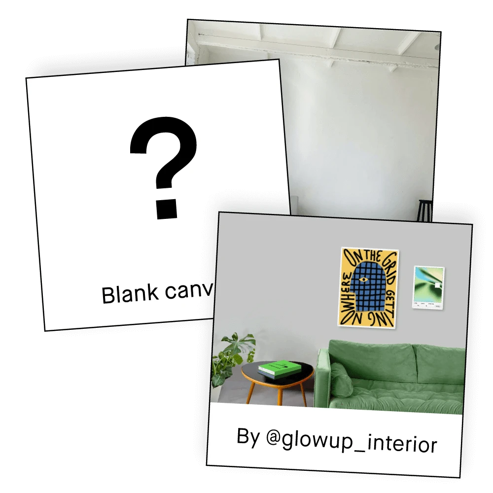 Premade templates Gallery wall builder tool