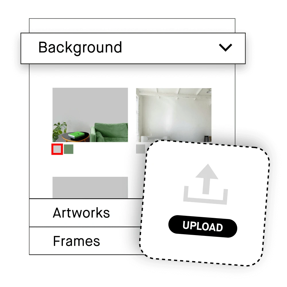 Uploading Background in Gallary Wall Builder Tool