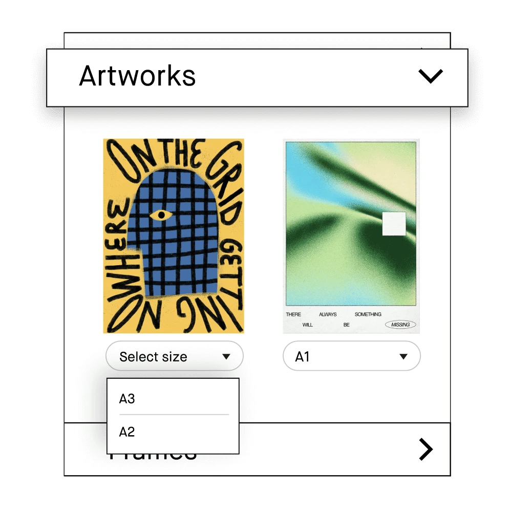 Adjusting Art Sizes on Gallery Wall Builder Tool
