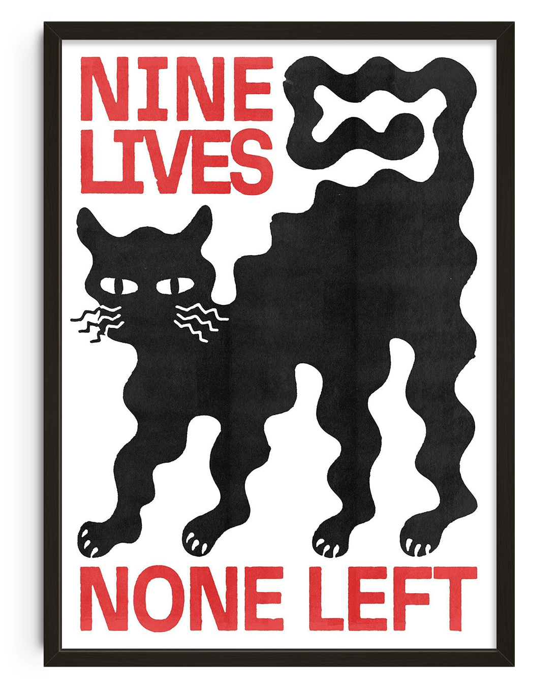 11.7x16.5" (A3) / Framed black Nine Lives contemporary wall art print by Alexander Khabbazi - sold by DROOL