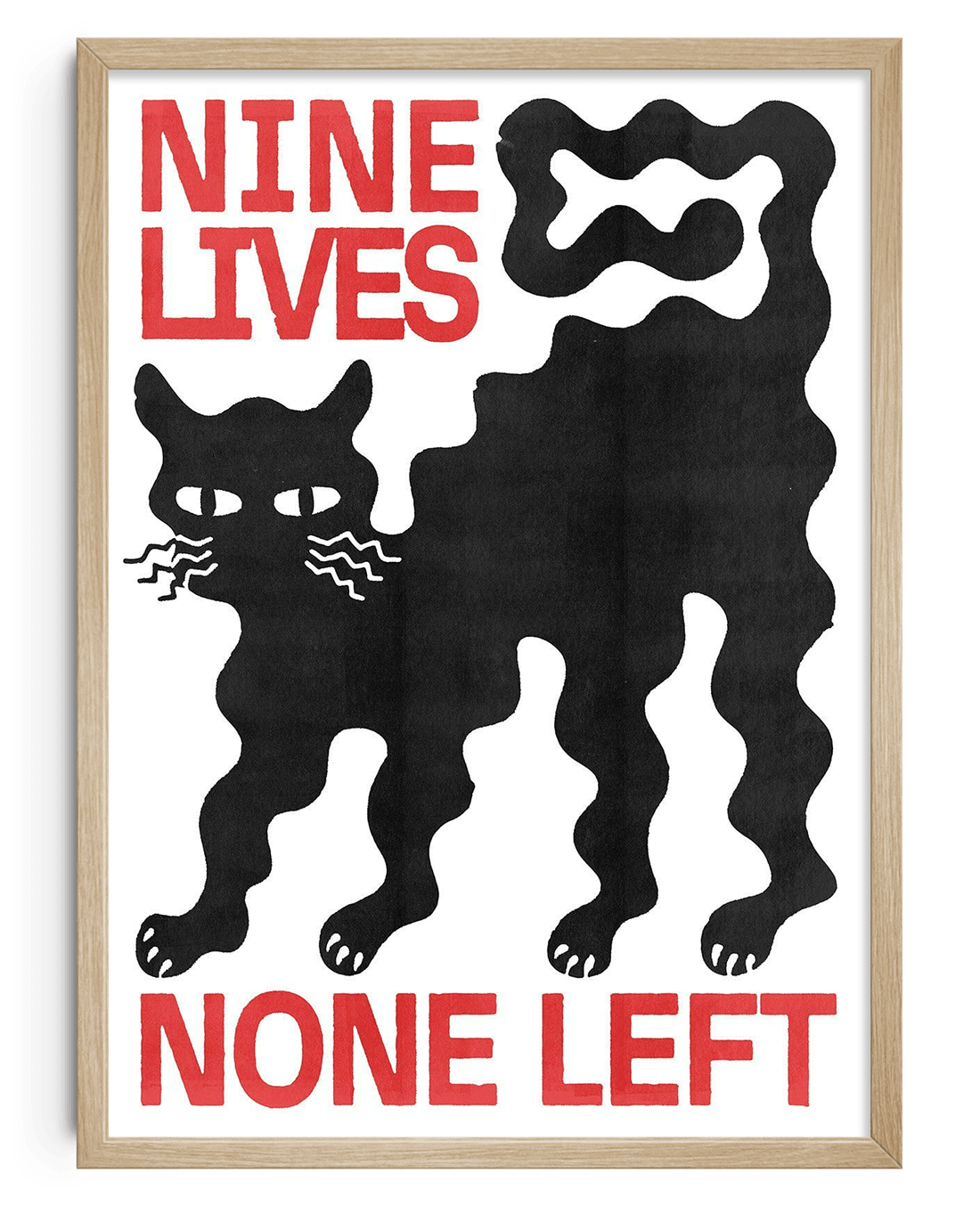 11.7x16.5" (A3) / Framed natural Nine Lives contemporary wall art print by Alexander Khabbazi - sold by DROOL